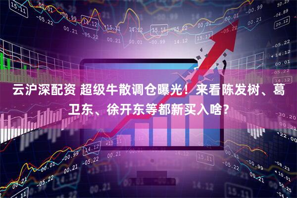 云沪深配资 超级牛散调仓曝光！来看陈发树、葛卫东、徐开东等都新买入啥？