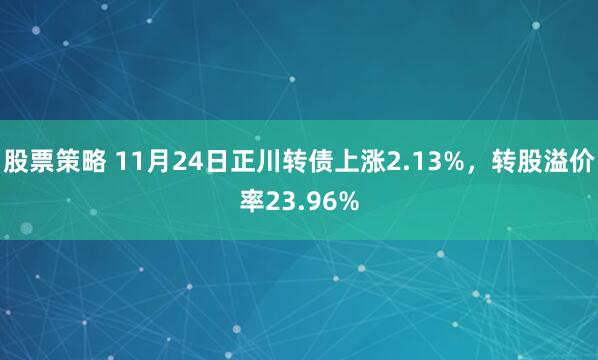 股票策略 11月24日正川转债上涨2.13%，转股溢价率23.96%